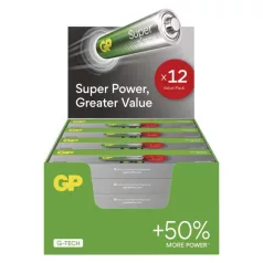 GP Super Alkáli elem AAA 12db/fólia, display box