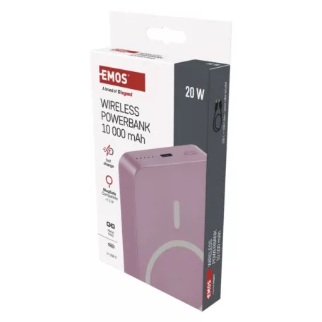 EMOS Powerbank WI 1046, 10 000 mAh, 20 W+Wireless, lazac