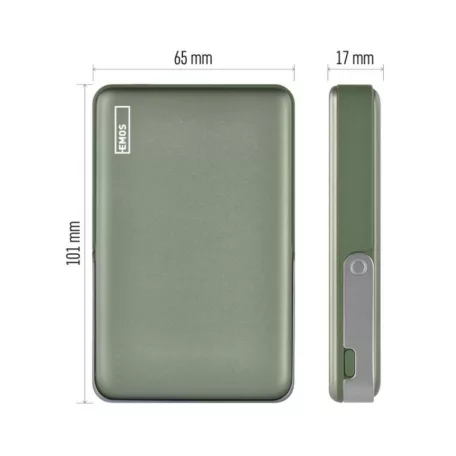 EMOS Powerbank WI 1031, 10 000 mAh, 20 W+Wireless, army-green