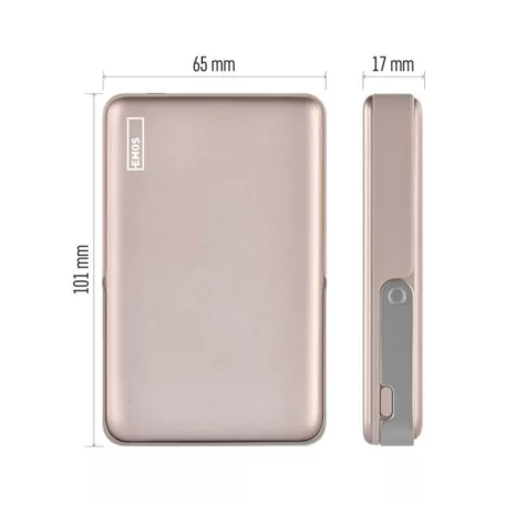 EMOS Powerbank WI 1031, 10 000 mAh, 20 W+Wireless, rosegold
