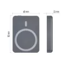 EMOS Powerbank WI 522, 5 000 mAh, 20 W+Wireless, szürke