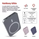 EMOS Powerbank WI 522, 5 000 mAh, 20 W+Wireless, szürke