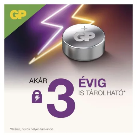 GP Ultra Plus Alkáli gombelem LR44 (A76F) 5db/bliszter