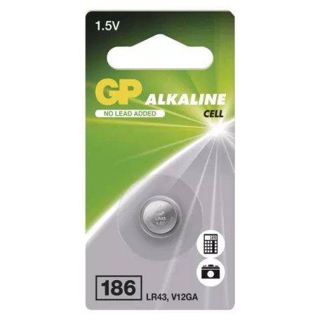 GP Alkáli gombelem LR43 (186) 1db/bliszter