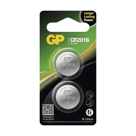 GP Lítium gombelem CR2016 2db/bliszter