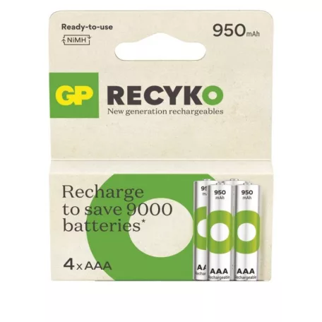 GP ReCyko NiMH Akkumulátor HR03 (AAA) 950mAh 4db