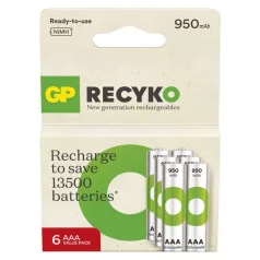GP ReCyko NiMH Akkumulátor HR03 (AAA) 950mAh 6db