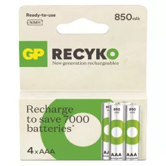 GP ReCyko NiMH Akkumulátor HR03 (AAA) 850mAh 4db