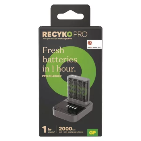 GP Pro akkumulátor töltő P461+4xAA ReCyko Pro + dokkoló