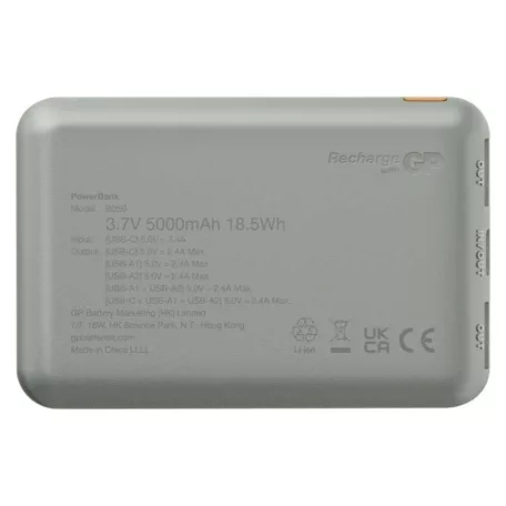 GP Powerbank B+ Series, 5 000 mAh, 12 W, zöldesszürke