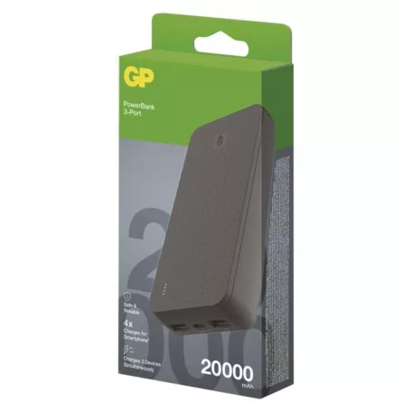 GP Powerbank B+ Series, 20 000 mAh, 15 W, fekete