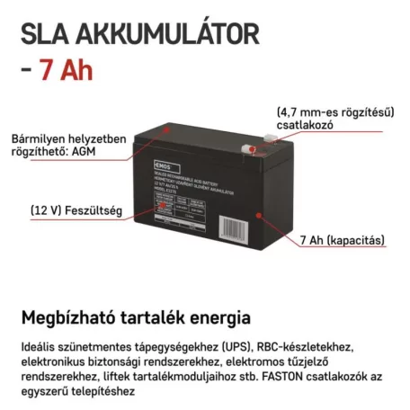 EMOS Ólomakkumulátor 12V 7Ah