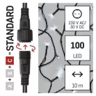 Standard LED sorolható karácsonyi füzér, 10 m, kültéri és beltéri, hideg fehér