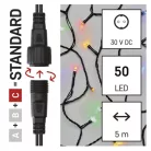 Standard LED sorolható karácsonyi füzér, 5 m, kültéri és beltéri, többszínű