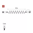 Standard LED sorolható karácsonyi füzér, 10 m, kültéri és beltéri, többszínű