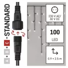 Standard LED sorolható karácsonyi füzér – jégcsapok, 2,5 m, kültéri, hideg fehér