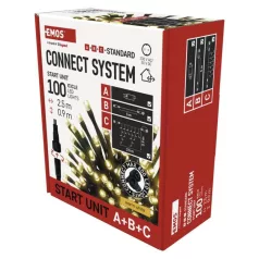   EMOS CNT Kezdő készlet – jégcsapok 2,5m 100LED IP44 12W, meleg fehér, időz.