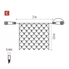 Standard LED sorolható karácsonyi füzér – háló, 1,5x2 m, kültéri, meleg fehér