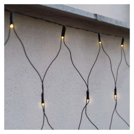 Standard LED sorolható karácsonyi füzér – háló, 1,5x2 m, kültéri, meleg fehér