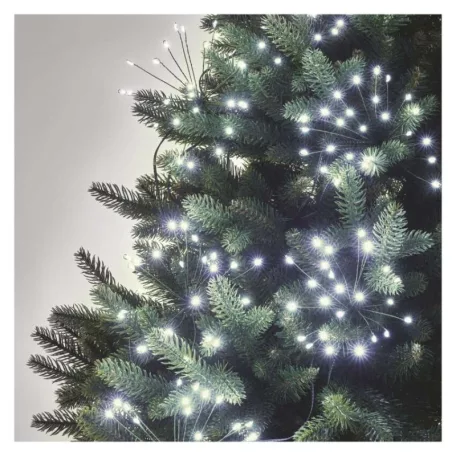 LED fényfüzér – fürtök, nano, 2,35 m, beltéri, hideg fehér, időzítő