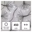 LED fényfüzér – fürtök, nano, 8 m, beltéri, hideg fehér, időzítő