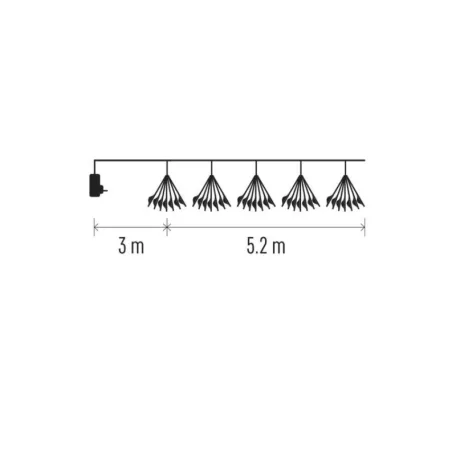 LED fényfüzér – fürtök, nano, 5,2 m, beltéri, meleg fehér, időzítő