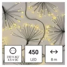 LED fényfüzér – fürtök, nano, 8 m, beltéri, meleg fehér, időzítő