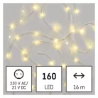 LED karácsonyi drop fényfüzér, 16 m, kültéri és beltéri, meleg fehér, időzítő