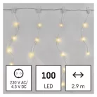 LED karácsonyi drop fényfüzér – jégcsapok, 2,9 m, kültéri és beltéri, meleg fehér, progr.