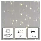 LED karácsonyi drop fényfüzér – fényfüggöny, 2,9x2 m, kültéri és beltéri, meleg fehér, pr.