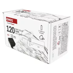   LED nano lánc napelemmel, réz, 12 m, kültéri és beltéri, hideg fehér, időzítő