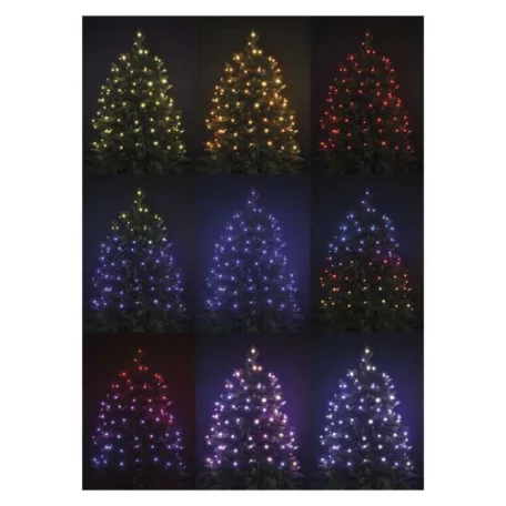 LED karácsonyi fényfüzér, 12 m, kültéri és beltéri, RGB, távirányító, programok, időzítő