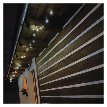 LED karácsonyi fényfüzér, 18 m, kültéri és beltéri, hideg fehér, időzítő