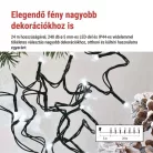 LED karácsonyi fényfüzér, 24 m, kültéri és beltéri, hideg fehér, progr, időz.