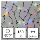 LED karácsonyi fényfüzér – hagyományos, 26,85 m, kültéri és beltéri, többszínű
