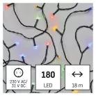 LED karácsonyi fényfüzér, 18 m, kültéri és beltéri, többszínű, progr, időz.