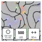 LED karácsonyi fényfüzér, 50 m, kültéri és beltéri, többszínű, progr, időz.