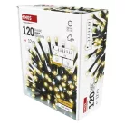 LED karácsonyi fényfüzér, villogó, 12 m, kültéri és beltéri, meleg/hideg fehér, időzítő