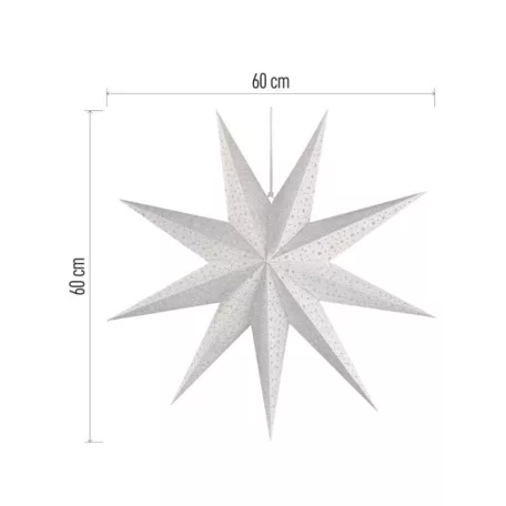 LED papír csillag, függeszthető, 60 cm, beltérre