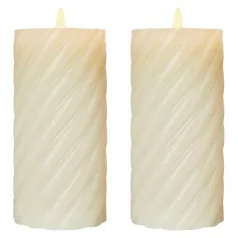   LED dekoráció – viaszgyertya 17 cm, 2x AAA, beltéri, meleg fehér, 2 db, távirányító