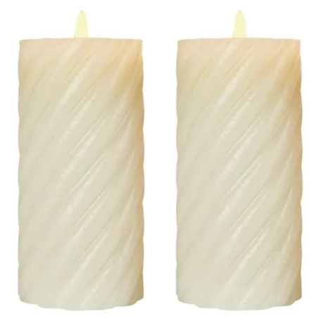 LED dekoráció – viaszgyertya 17 cm, 2x AAA, beltéri, meleg fehér, 2 db, távirányító
