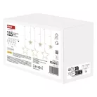 LED karácsonyi fényfüggöny – csillagok, 185x105 cm, beltéri, meleg fehér