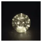 LED karácsonyi üveggömb - arany, 15 cm, 3x AA, beltéri, meleg fehér, időzítő