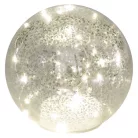 LED karácsonyi üveggömb - arany, 15 cm, 3x AA, beltéri, meleg fehér, időzítő
