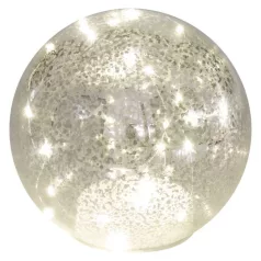   LED karácsonyi üveggömb - arany, 15 cm, 3x AA, beltéri, meleg fehér, időzítő