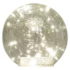 LED karácsonyi üveggömb - arany, 15 cm, 3x AA, beltéri, meleg fehér, időzítő
