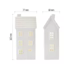 LED kerámia házikó, 16 cm, 1x CR2032, beltéri, meleg fehér, időzítő