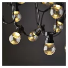 LED fényfüzér – 10x party égő, átlátszó, 5 m, kültéri és beltéri, meleg fehér