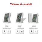 Digitális hőmérő páratartalom-mérővel, vezeték nélküli érzékelővel, óra, dátum E0558W