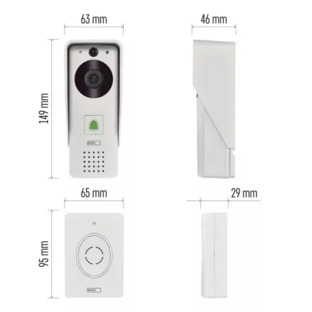 GoSmart Vezeték nélküli akkumulátoros video kaputelefon IP-09D wifivel és napelemmel
